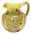 Vintage Yellow Opaline Handblown Glass Jug with Murrines and Silver Flakes, 1980s For Sale