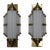 Pair Skyscraper Vintage Art Deco Light Old Lamp Wall Sconces Fixture Brass & Milk Glass Rod Ship Light For Sale