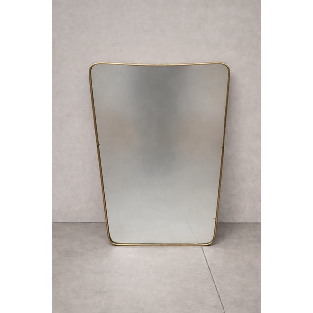 Mirror with Brass Edge in the style of Gio Ponti, 1950s For Sale - Image 6 of 6