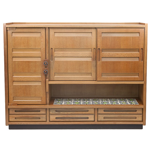 Cabinet by Guillerme Et Chambron, 1950s For Sale