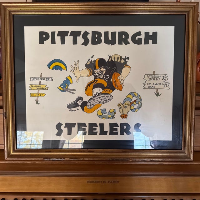 Paper Bohanon Hand Drawn Pittsburgh Steelers Art Work For Sale - Image 7 of 8