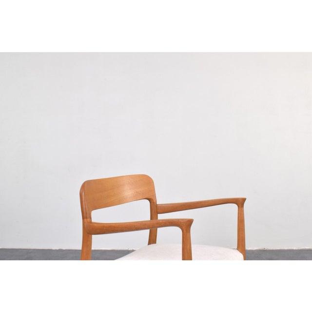 Beige Mid-Century Modern Danish Model 56 Armchair by Niels O. Møller for J. L. Møllers, 1950s For Sale - Image 8 of 13