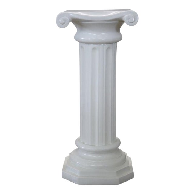White Ceramic Column by Bassano For Sale