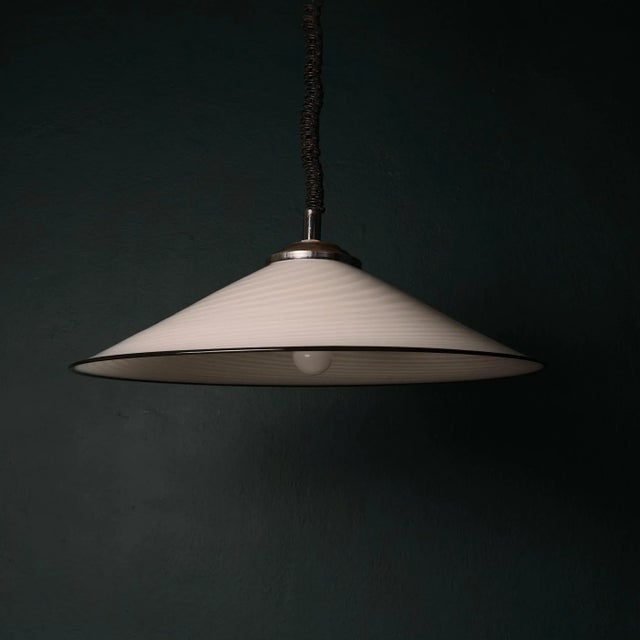 Vintage Swirl Murano Glass Pendant Lamp, Italy, 1970s For Sale - Image 11 of 16