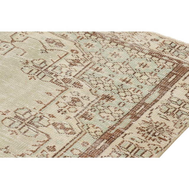 Vintage Turkish Rug in Green With Geometric Pattern & Medallion From Rug & Kilim For Sale In New York - Image 6 of 8