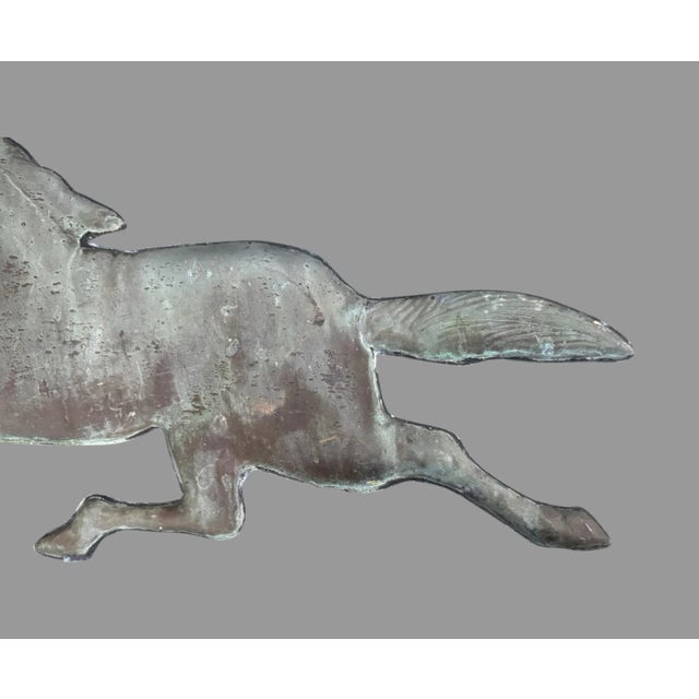 Mid 20th Century Vintage Embossed Metal Figural Running Horse Weathervane For Sale - Image 5 of 9