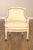 High Quality American Made Vintage Cream-Painted Barrel Armchair with Rolling Casters