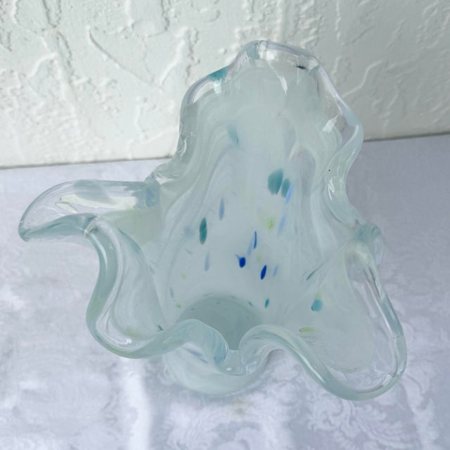 Italian Italian Hand-Blown Art Glass Vase Made in the Murano Tradition For Sale - Image 3 of 5