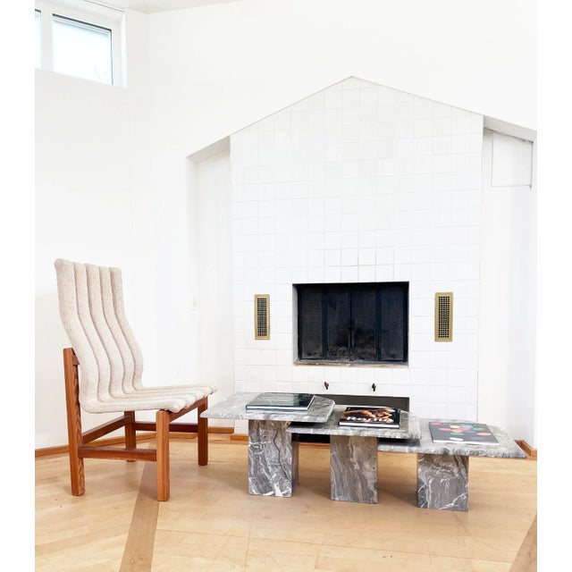 Vintage Italian Grey and White Marble Nesting Tables, 1980s, Set of 3 For Sale - Image 6 of 13