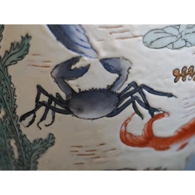 Vintage Famille Rose Style Import Chinese Koi Fish Porcelain Table Lamp For Sale In Tampa - Image 6 of 9