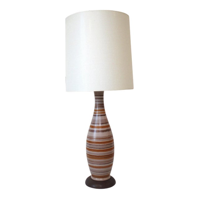 Mid Century Ceramic Table Lamp in the Style of Bitossi For Sale