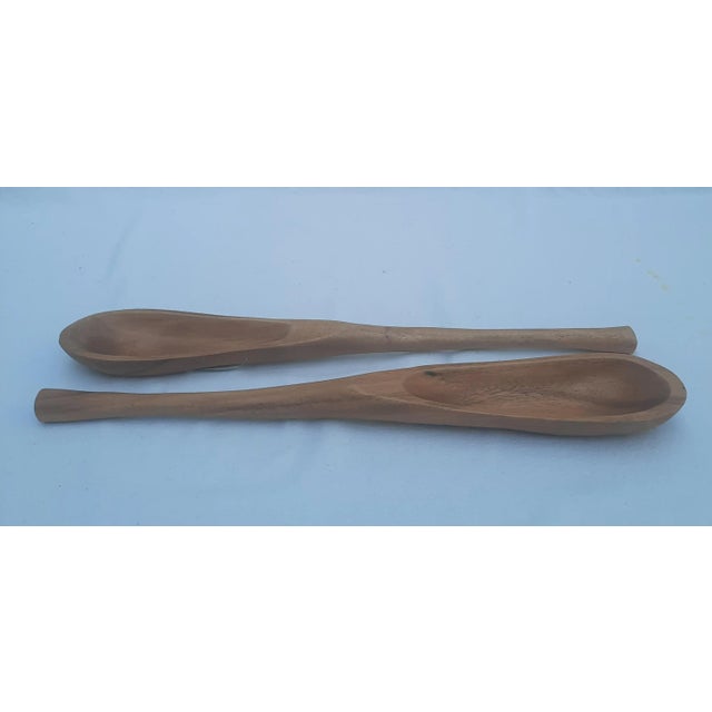 Mid-Century Modern 1970s Dansk J. H. Q. Classic Teak Salad Server Utensils- a Pair For Sale - Image 3 of 11
