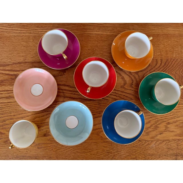 1960s Richard Ginori Set of 6 Espresso Cups and 7 Saucers Multicolor - 13pcs For Sale - Image 9 of 10