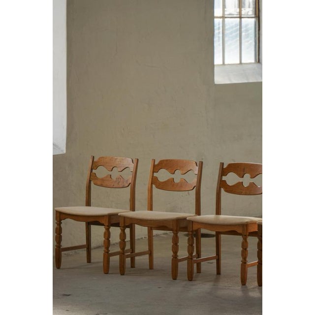 Vintage Razorblade Dining Chairs in Oak and Hessian by Henning Kjærnulf, 1960s, Set of 6 For Sale - Image 18 of 18