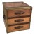 1990s Side Table Trunk W 3 Drawers Copper & Brass For Sale