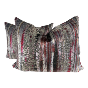 S. Harris "Brushstroke Velvet" in Purple Haze 16"x20" Pillows-a Pair