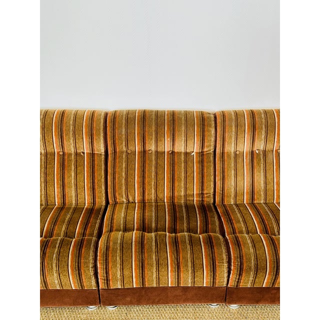 Vintage Velvet Modular Sofa, 1970s, Set of 5 For Sale - Image 11 of 18