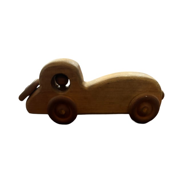 Handcrafted Antique Wooden Car For Sale - Image 4 of 5