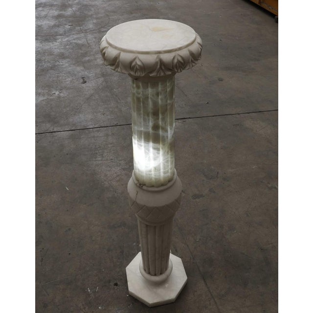1990s Pedestal Column in White Marble, 1991 For Sale - Image 5 of 8