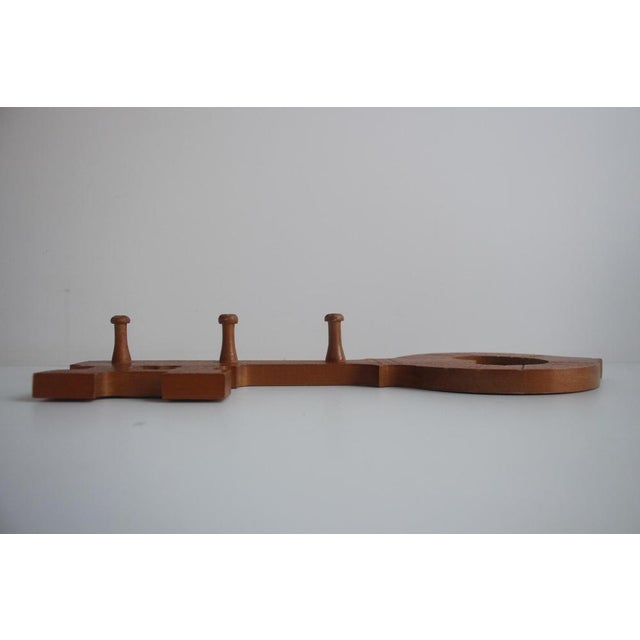 Brown Vintage Wooden Wall Hanger, 1960s For Sale - Image 8 of 9