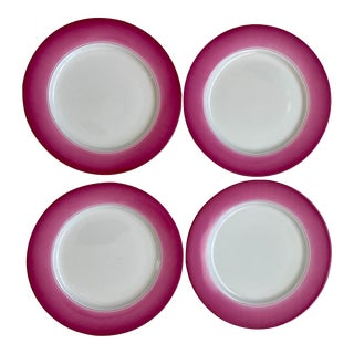 Lynn Chase Designs Accent Peony Dinner Plates - a Set of Four For Sale