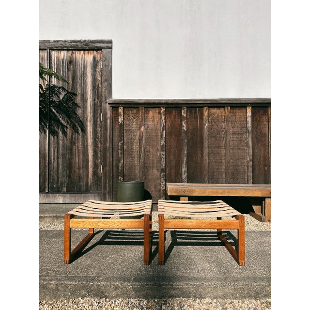 Model 246 Ottomans in Oak + Teak Attributed to Børge Mogensen for Fredericia, 1957 / Set of 2 For Sale - Image 11 of 12