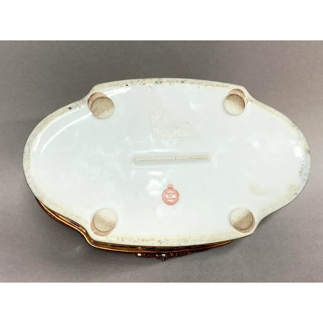 Blue 1880 French Sevres Blue Porcelain Gold Gilt Romantic Box For Sale - Image 8 of 15