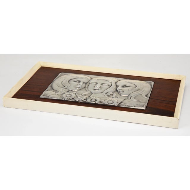 Mid-Century Modern Mid-Century Sterling Silver Singing Girls Wall Panel from Ottaviani, 1960s For Sale - Image 3 of 6