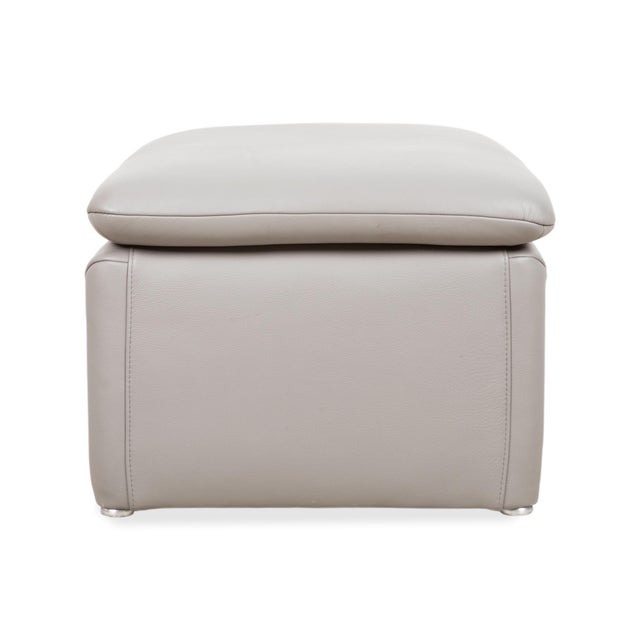 Gray Leather Stool in Grey by Koinor For Sale - Image 8 of 12