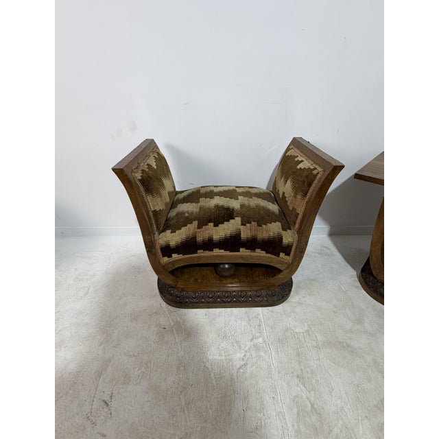 Art Deco Armchairs and a Coffee Table, Italy, 1940s, Set of 3 For Sale - Image 11 of 17