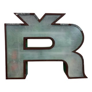 Large Vintage Illuminated Advertising Letter Ř, 1960s For Sale