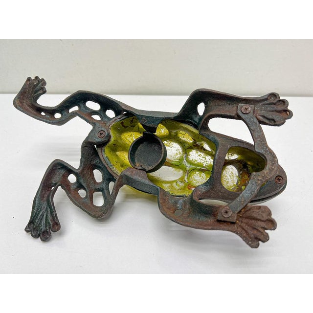 Glass Japanese Iron and Blown Glass Frog Garden Lantern, 1970s For Sale - Image 7 of 18