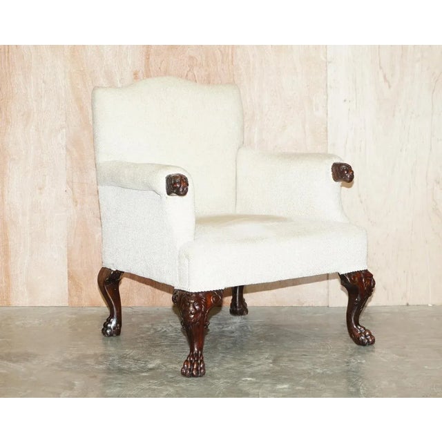 We are delighted to offer for sale this lovely Antique Victorian hand carved Library reading armchair with Lion’s Hairy...