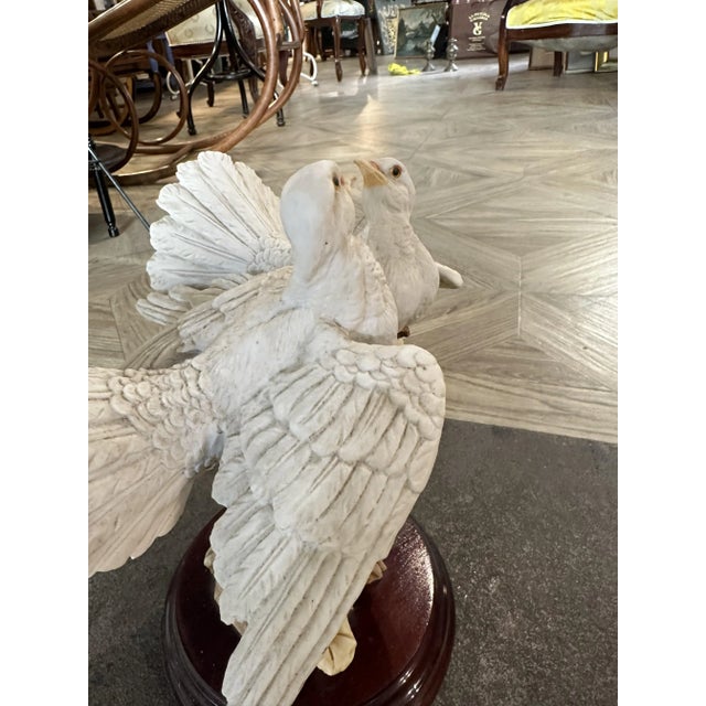 Neapolitan Sculpture in Biscuit Porcelain Depicting Two Doves from Capodimonte, 1950s For Sale - Image 3 of 8