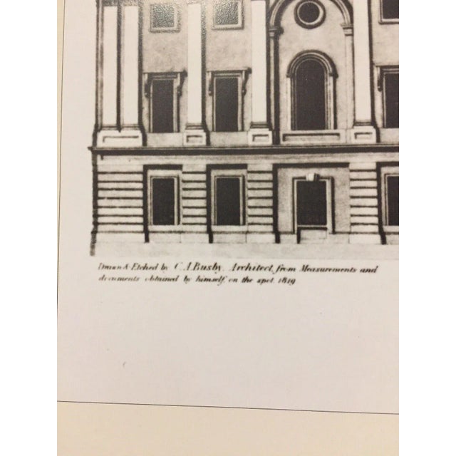 Neoclassical Vintage 80s Architecture Rendering Poster “East Front of Capitol” 1819 by C. A. Busby For Sale - Image 3 of 10