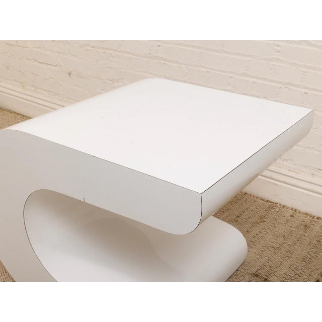 Pierre Cardin Mid 20th Century Attributed Pierre Cardin White Waterfall Side Table For Sale - Image 4 of 6