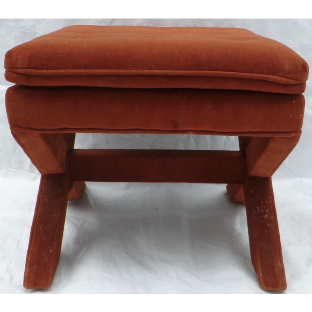 Mid Century Burnt Orange XBase Footstool Chairish