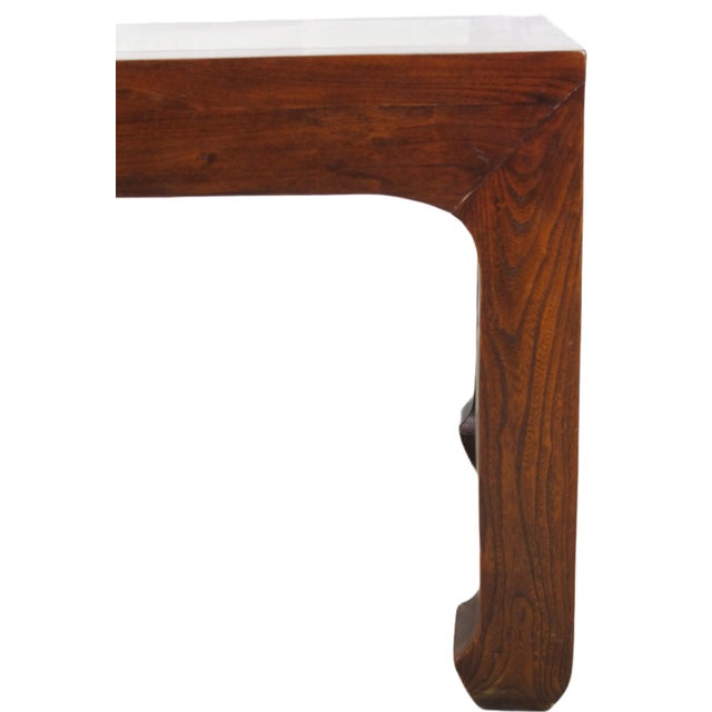 Marble Top and Elm Square Vintage Accent or Side Table 22"h For Sale In Greensboro - Image 6 of 7