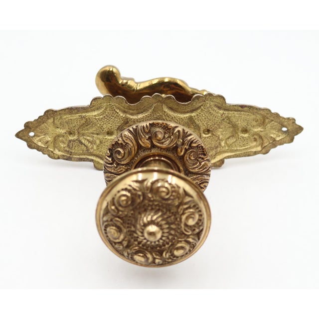 Victorian Victorian Brass Knob & Swan Lever Passage Door Set For Sale - Image 3 of 8