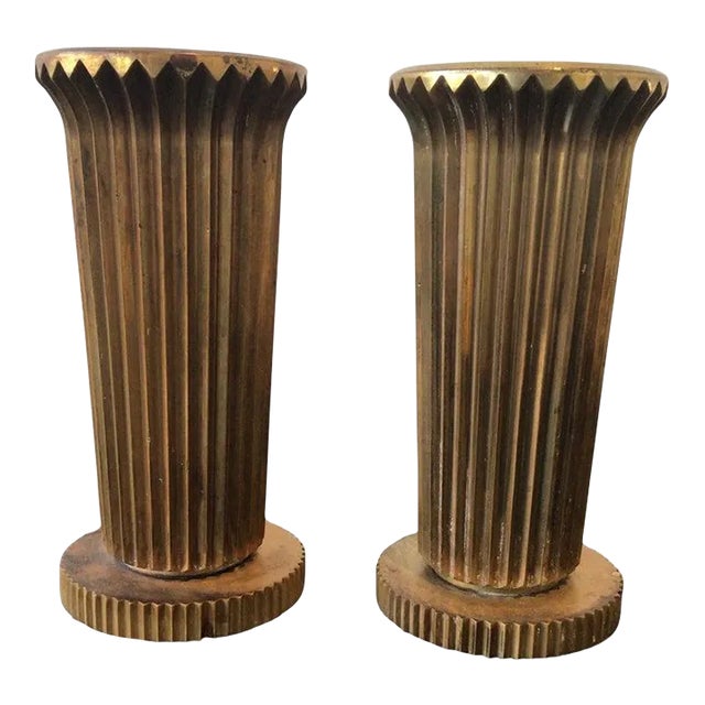 1930s Bronze Vases By Tinos Denmark - A Pair For Sale