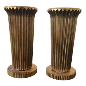 1930s Bronze Vases By Tinos Denmark - A Pair
