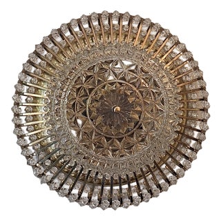 Glass and Brass Ceiling Light by Ernst Palme for Palwa, 1970s For Sale