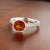 2010s Natural Orange Sapphire Diamond Ring 6.5 14k W Gold 1.88 TCW Certified For Sale - Image 5 of 10
