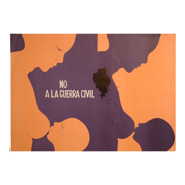 1970s Chilean Political Poster, "No a La Guerra Civil" (No to Civil War) For Sale