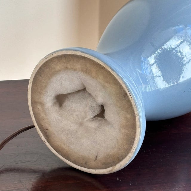 Mid-20th Century Cornflower Blue Ginger Jar Table Lamp For Sale - Image 12 of 13
