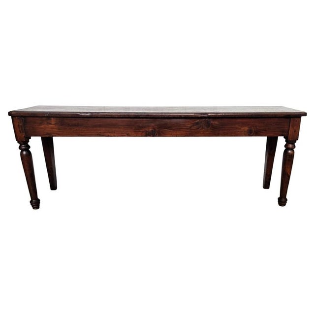 Antique Italian Wooden Bench or Side Table, 1890s For Sale - Image 9 of 9