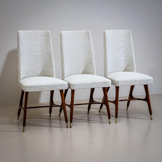Melchiorre Bega Set of Six Side Chairs, attributed to Melchiorre Bega (1898–1976), Italy, 1950s For Sale - Image 4 of 11