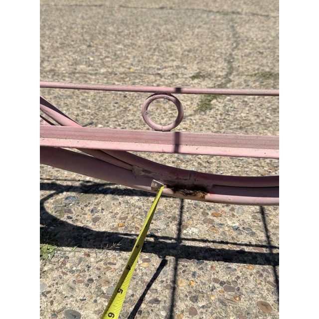 Antique Salterini Mt Vernon Wrought Iron Art Nouveau Pink Serving Bar Tea Cart For Sale - Image 12 of 16