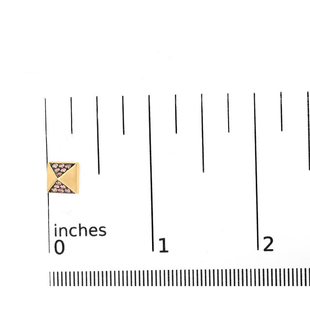 14K Rose Gold 1/4 Cttw Brown Diamond Pyramid Stud Earring (Brown Color, SI1-SI2 Clarity) For Sale In New York - Image 6 of 6