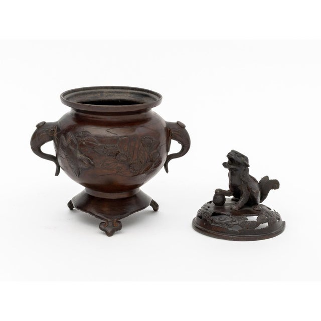 Chinese Patinated Bronze Tripod Censer For Sale - Image 9 of 12